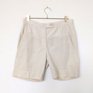 Brunello Cucinelli Linen-blend Flat Front Tailored Shorts USA 6